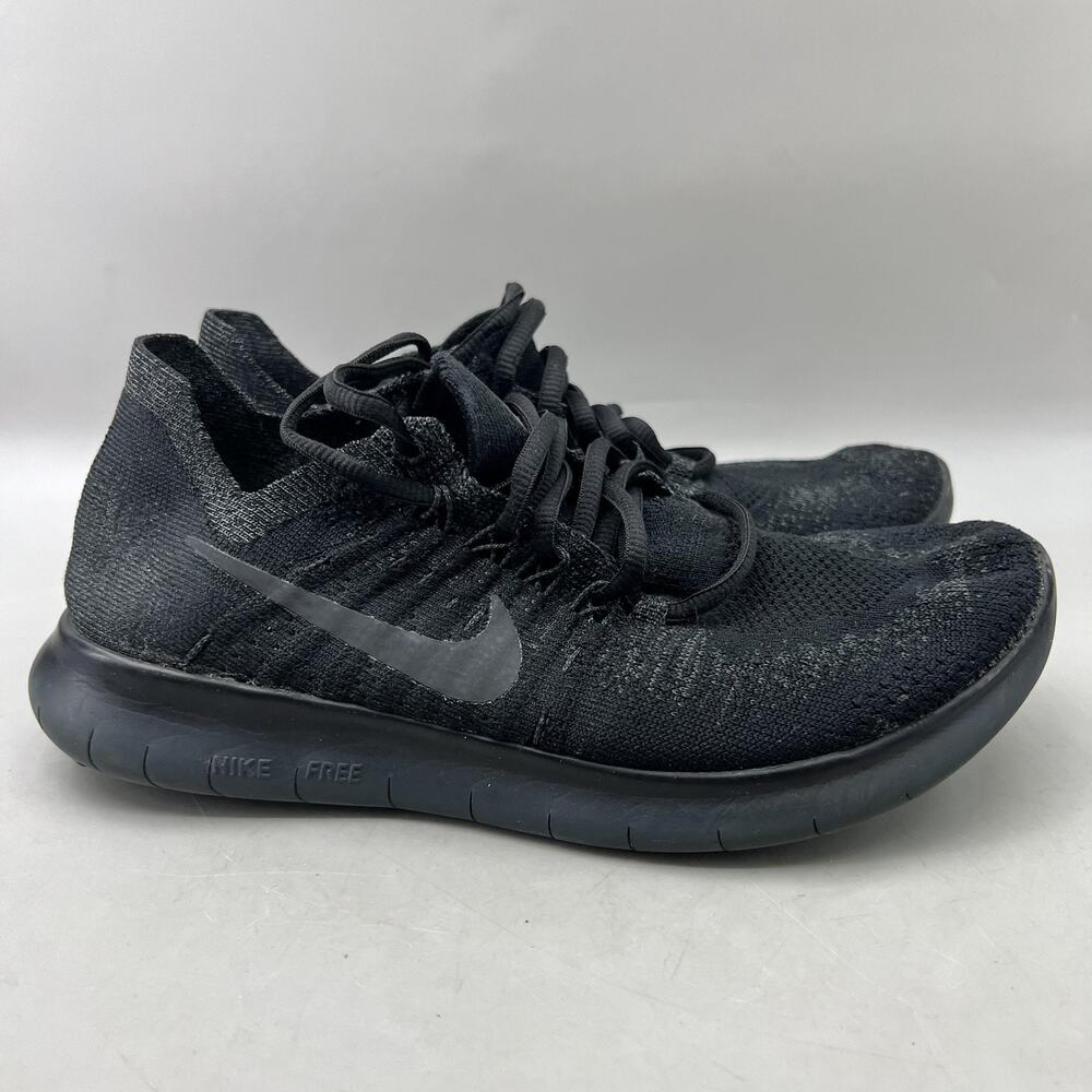 Nike Free RN Flyknit 2017 Running Shoes Women Size 6.5 Black Comfort Sneakers